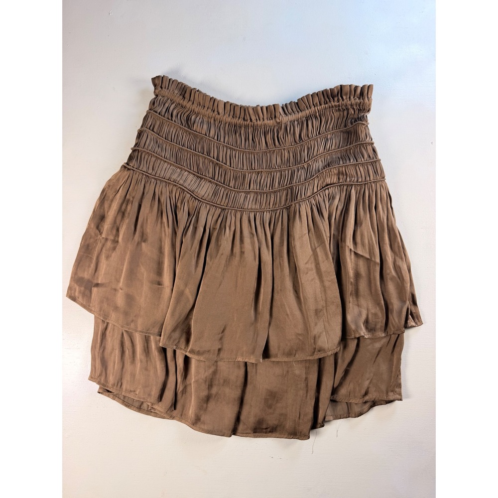 Current Air Mini Skirt Womens Medium Brown Smocked Tiered Ruffle 2050169